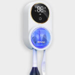 UV Toothbrush Sanitizer Holder on Gray Background
