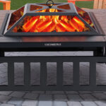 Uhomepro 32 Inch Wood Burning Fire Pit Table