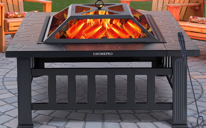 Uhomepro 32 Inch Wood Burning Fire Pit Table Uhomepro 32 Inch Wood Burning Fire Pit Table