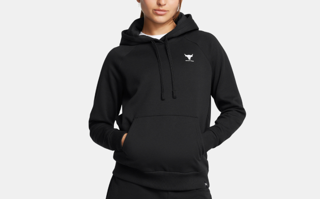 Under Armour Project Rock Rival Fleece Womens Hoodie Under Armour Project Rock Rival Fleece Womens Hoodie