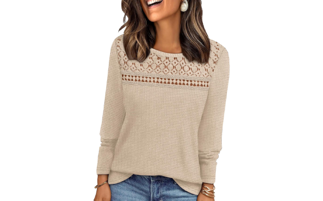 WIHOLL Womens Lace Sweater