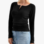 Walifrey Womens Long Sleeve Henley Shir