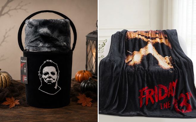 Warner Bros Scary Movie Halloween Cloud Throw and Reusable Bucket Set Warner Bros Scary Movie Halloween Cloud Throw and Reusable Bucket Set
