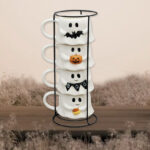 Way To Celebrate Halloween Ghost Stack Ceramic Mugs