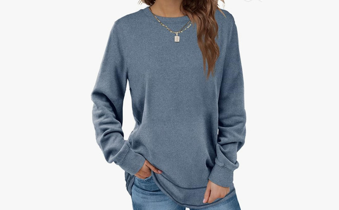 Womens Crewneck Long Sleeve Shirt