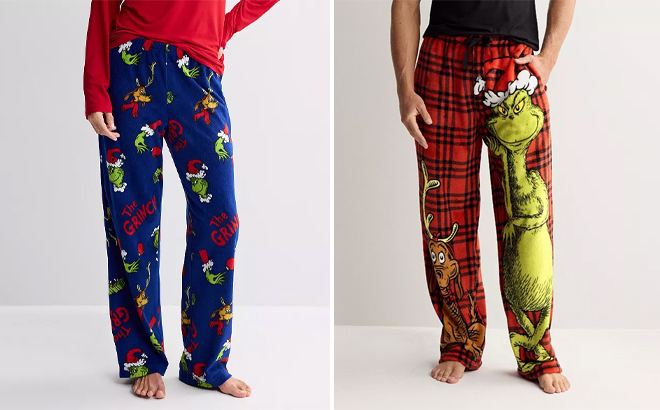Womens Grinch Grinch Tidings Micro Fleece Pajama Pants and Mens The Grinch Max Tartan Pajama Pants Womens Grinch Grinch Tidings Micro Fleece Pajama Pants and Mens The Grinch Max Tartan Pajama Pants