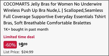 Womens Jelly Bra at Checkout