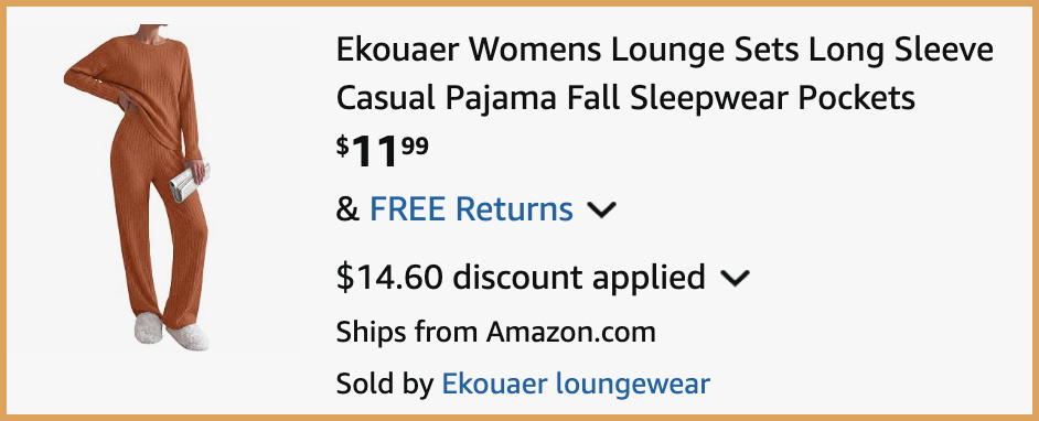 Womens Lounge Set at Checkout