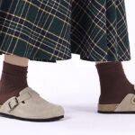 Womens Slip On Suede Clogs