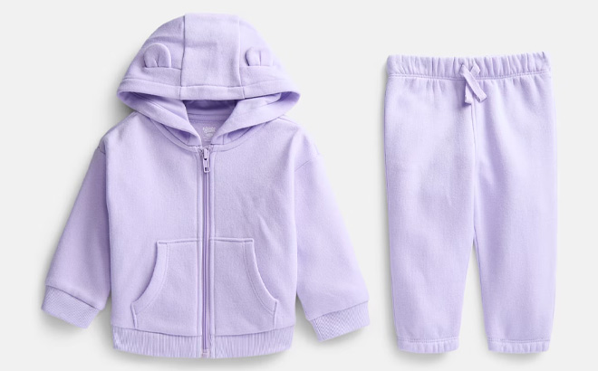 Wonder Nation Baby Zip Up Hoodie and Joggers Fleece Set