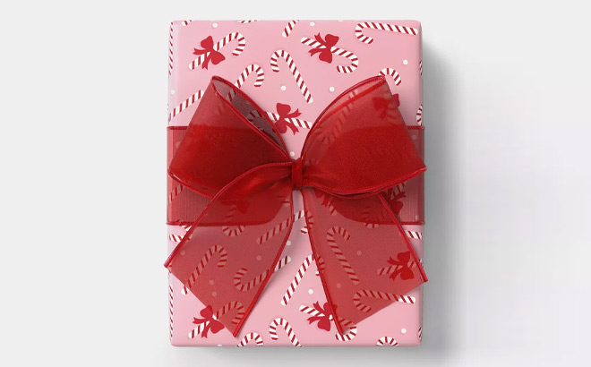 Wondershop Christmas Gift Wrapping Paper Candy Cane Bows Wondershop Christmas Gift Wrapping Paper Candy Cane Bows