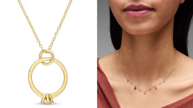 Zales Diamond Accent Ring Charm Pendant Lab Grown and Diamond Dangle Necklace Zales Diamond Accent Ring Charm Pendant Lab Grown and Diamond Dangle Necklace