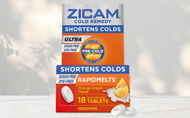 Zicam Ultra Cold Remedy Zinc Rapidmelts 18 Count on a Table