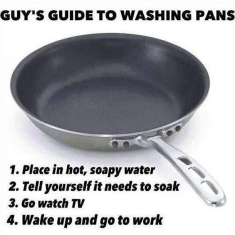 How men wash pans meme