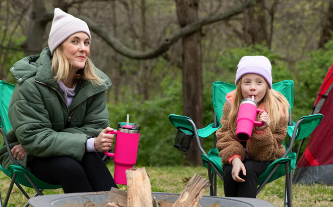 A Mom With Her Daughter Holding A 40 Ounce Ozark Trail Tumbler A Mom With Her Daughter Holding A 40 Ounce Ozark Trail Tumbler