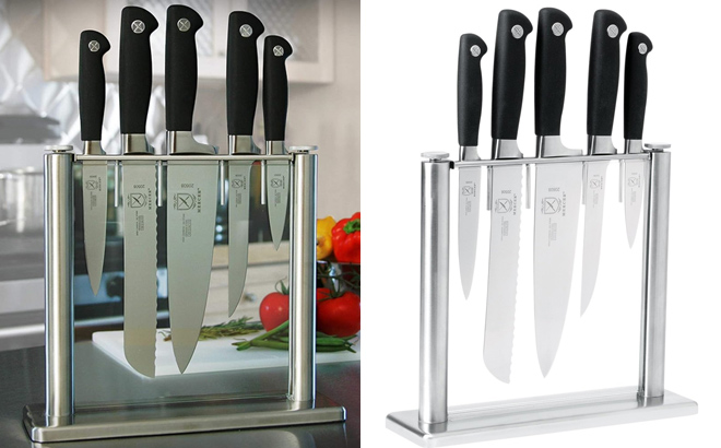 Two Photos of the Mercer Culinary Genesis 6 Piece Forged Knife Set